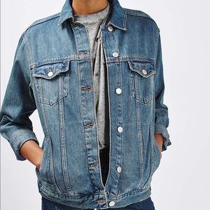 Topshop MOTO Oversized Western Denim Jacket